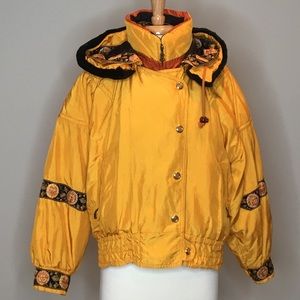Bogner Vintage Ski Jacket Reversible Yellow Black